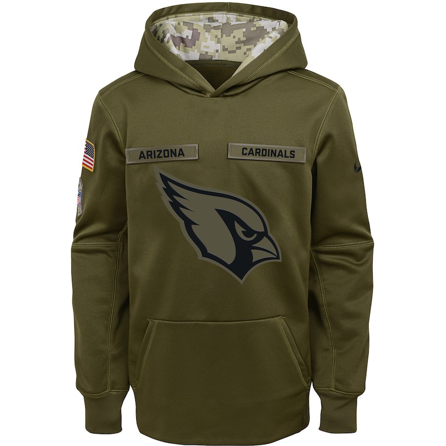 Arizona Cardinals Nike Youth Salute to Service Pullover Performance Hoodie Green